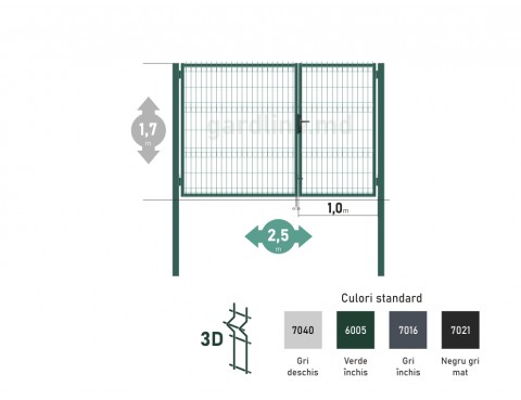 Poarta OPTIMA 3D H-1,7m L-2,5m (H100)