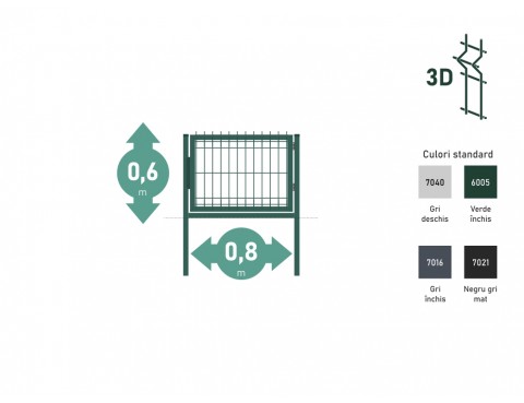 Portița OPTIMA 3D Н-0,6m L-0,8m