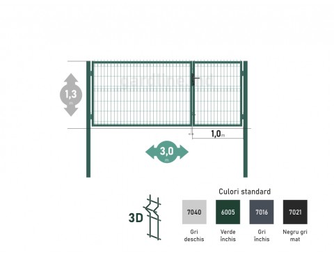 Poarta OPTIMA 3D H-1,3m L-3,0m (H100)