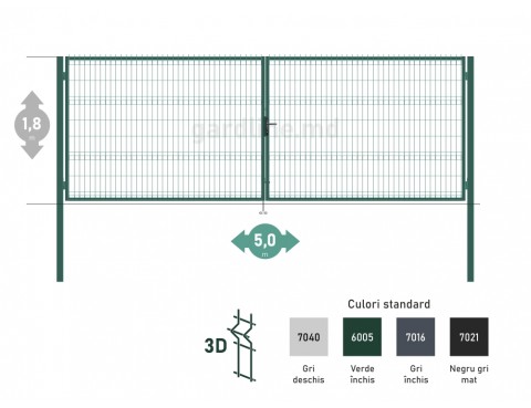 Poarta OPTIMA 3D H-1,8m L-5,0m (D100)