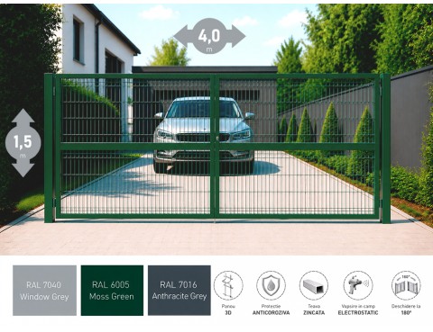 Распашные ворота OPTIMA 3D H-1,5м L-4,0м