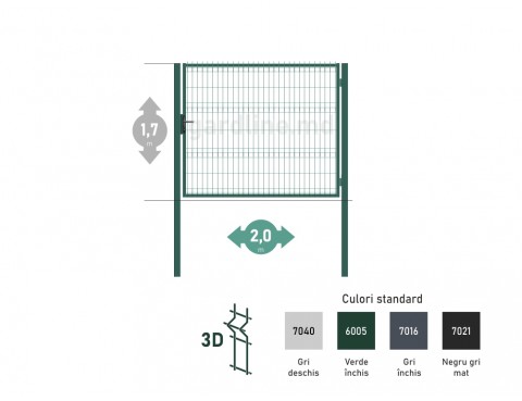 Poarta OPTIMA 3D H-1,7m L-2,0m (S100)