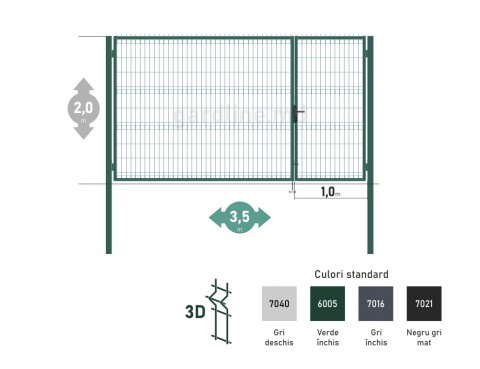 Poarta OPTIMA 3D H-2,0m L-3,5m (H100)