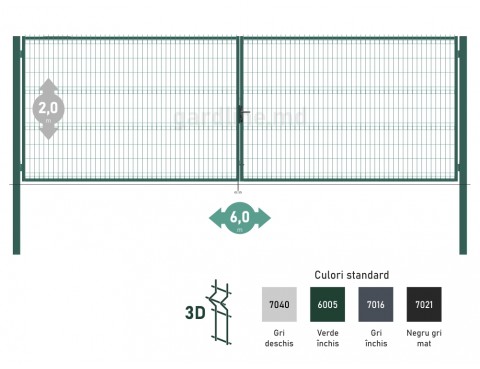 Poarta OPTIMA 3D H-2,0m L-6,0m (D100)