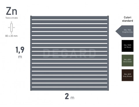 Panou gard ORIZONT 20 H-1,90m L-2,00m RAL 7024