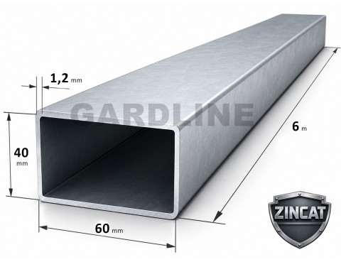 Țeavă profilată zincată 60×40×1,2mm