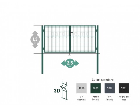 Poarta OPTIMA 3D H-1,3m L-2,5m (D80)
