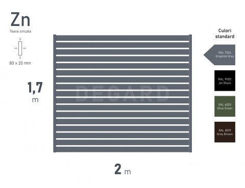 Панель забора ORIZONT 20 H-1,70м L-2,00м RAL 7024