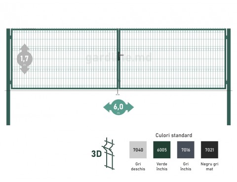 Poarta OPTIMA 3D H-1,7m L-6,0m (D100)