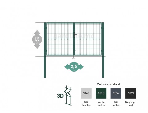Poarta OPTIMA 3D H-1,5m L-2,5m (D80)