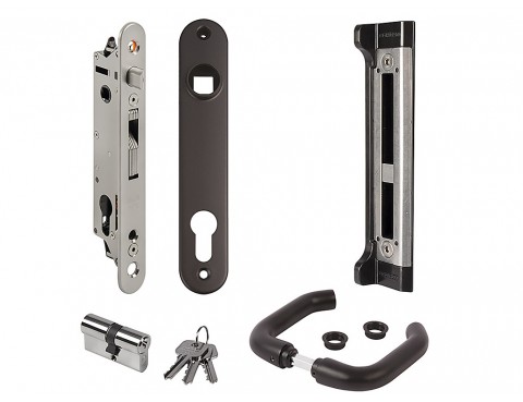 FORTYSET 40I BA – Set complet cu broască și plăcuță de închidere, destinat porților din oțel, aluminiu sau PVC