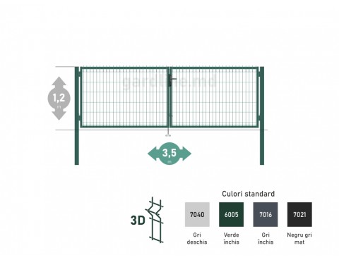 Poarta OPTIMA 3D H-1,2m L-3,5m (D100)