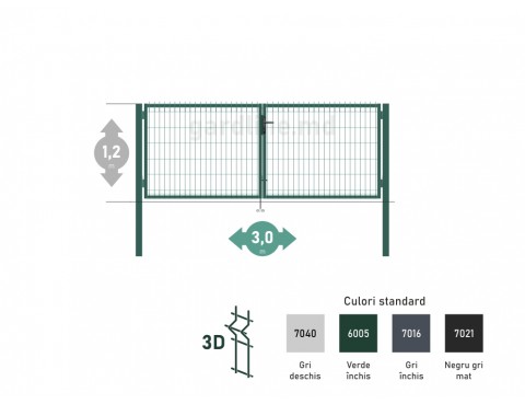 Poarta OPTIMA 3D H-1,2m L-3,0m (D80)