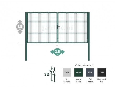 Poarta OPTIMA 3D H-1,8m L-3,5m (D100)
