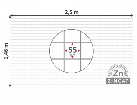 Plasă sudată zincată pentru gabion 55х55mm D-3,7mm 1,46х2,5mm 