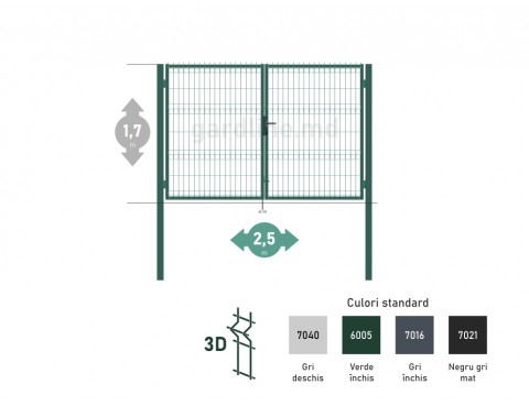 Poarta OPTIMA 3D H-1,7m L-2,5m (D80)