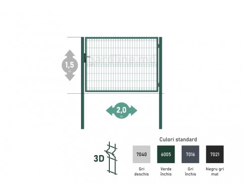 Poarta OPTIMA 3D H-1,5m L-2,0m (S100)