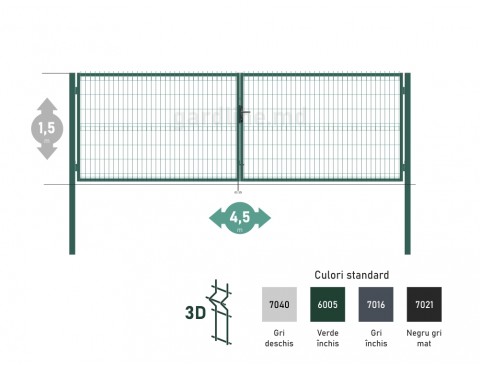 Poarta OPTIMA 3D H-1,5m L-4,5m (D100)