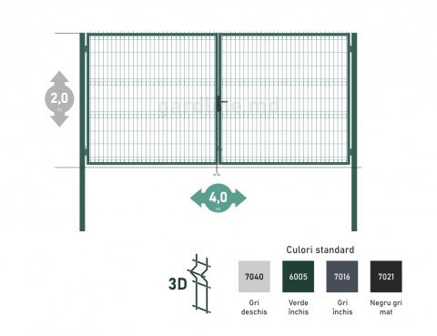 Poarta OPTIMA 3D H-2,0m L-4,0m (D100)