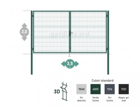 Poarta OPTIMA 3D H-2,0m L-3,5m (D100)