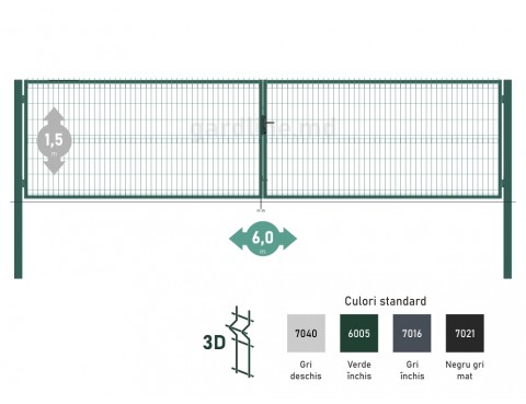 Poarta OPTIMA 3D H-1,5m L-6,0m (D100)