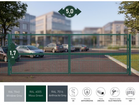 Распашные ворота OPTIMA 3D H-1,7м L-5,0м