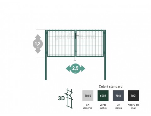 Poarta OPTIMA 3D H-1,2m L-2,5m (D80)