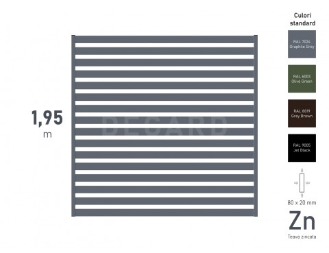 Panou gard ORIZONT 45 H-1,95m L-2,00m RAL 7024