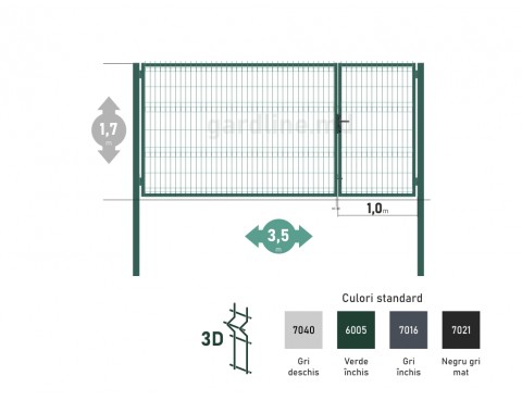 Poarta OPTIMA 3D H-1,7m L-3,5m (H100)
