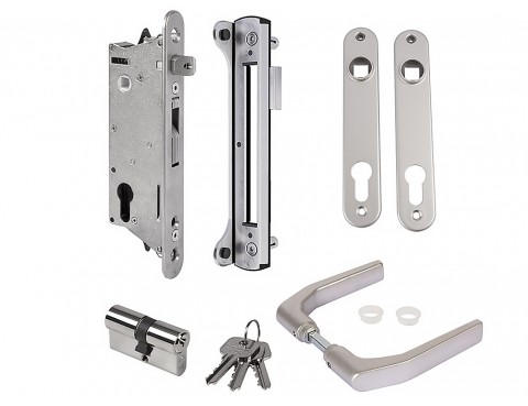 SIXTYSET 60U JA  – Set complet cu broască și plăcuță de închidere, destinat porților din oțel, aluminiu sau PVC