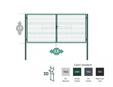 Poarta OPTIMA 3D H-1,7m L-3,5m (D100)