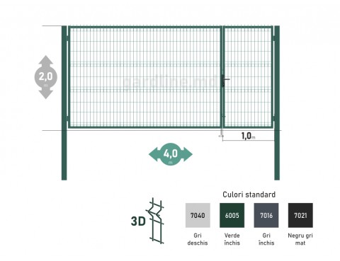 Poarta OPTIMA 3D H-2,0m L-4,0m (H100)