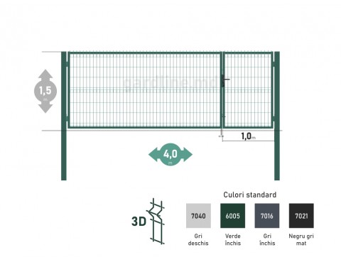 Poarta OPTIMA 3D H-1,5m L-4,0m (H100)