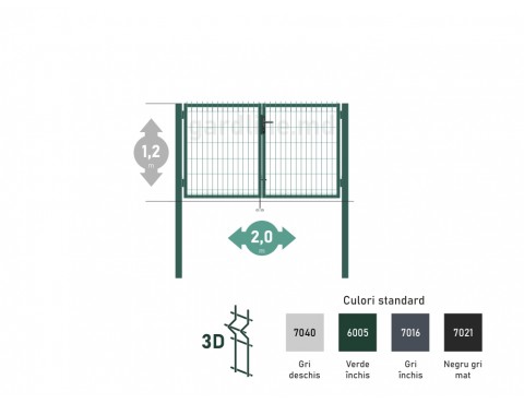 Poarta OPTIMA 3D H-1,2m L-2,0m (D80)