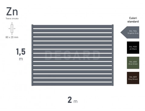 Панель забора ORIZONT 20 H-1,50м L-2,00м RAL 7024