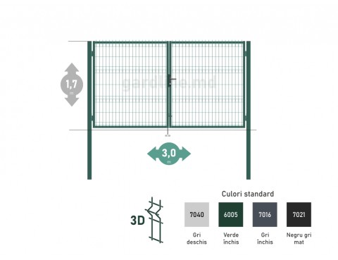 Poarta OPTIMA 3D H-1,7m L-3,0m (D100)