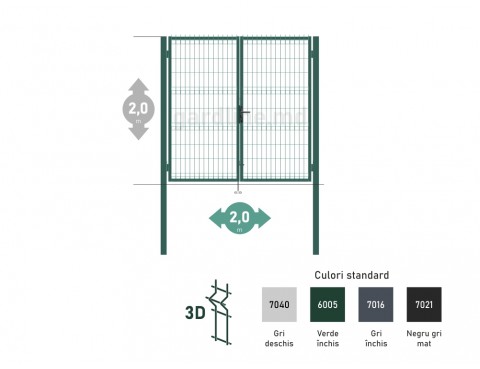 Poarta OPTIMA 3D H-2,0m L-2,0m (D80)