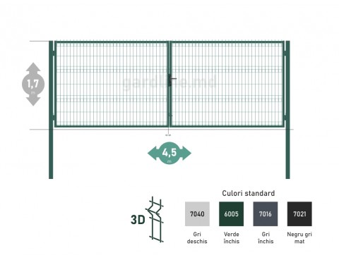 Poarta OPTIMA 3D H-1,7m L-4,5m (D100)