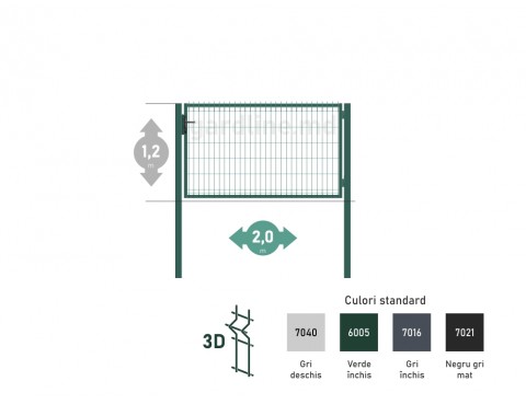 Poarta OPTIMA 3D H-1,2m L-2,0m (S80)