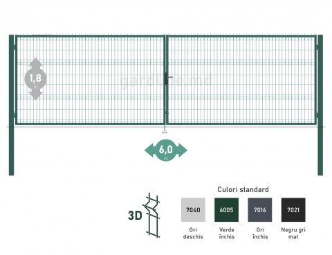 Poarta OPTIMA 3D H-1,8m L-6,0m (D100)