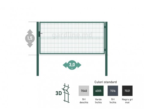 Poarta OPTIMA 3D H-1,5m L-3,0m (S100)