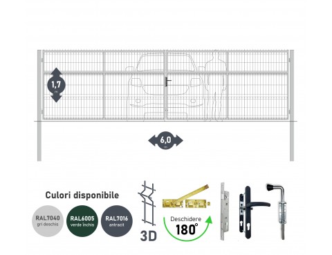 Poarta auto batanta OPTIMA 3D H-1,7m L-6,0m (D100)