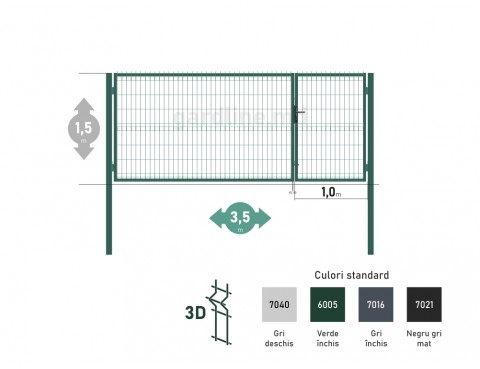 Poarta OPTIMA 3D H-1,5m L-3,5m (H100)