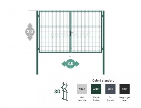 Poarta OPTIMA 3D H-2,0m L-3,0m (D100)