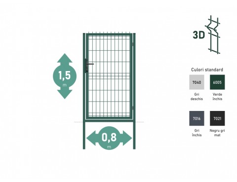Portița OPTIMA 3D Н-1,5m L-0,8m