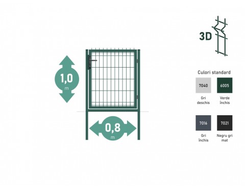 Portița OPTIMA 3D Н-1,0m L-0,8m