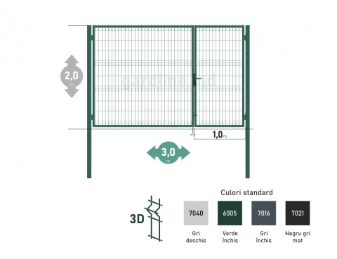 Poarta OPTIMA 3D H-2,0m L-3,0m (H100)