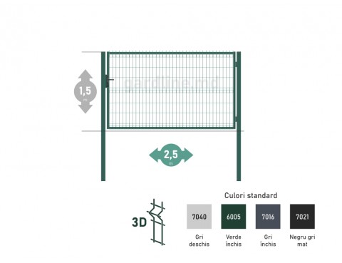 Poarta OPTIMA 3D H-1,5m L-2,5m (S100)
