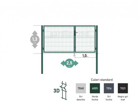Poarta OPTIMA 3D H-1,3m L-2,5m (H80)