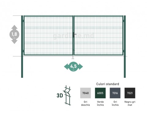 Poarta OPTIMA 3D H-1,8m L-4,5m (D100)